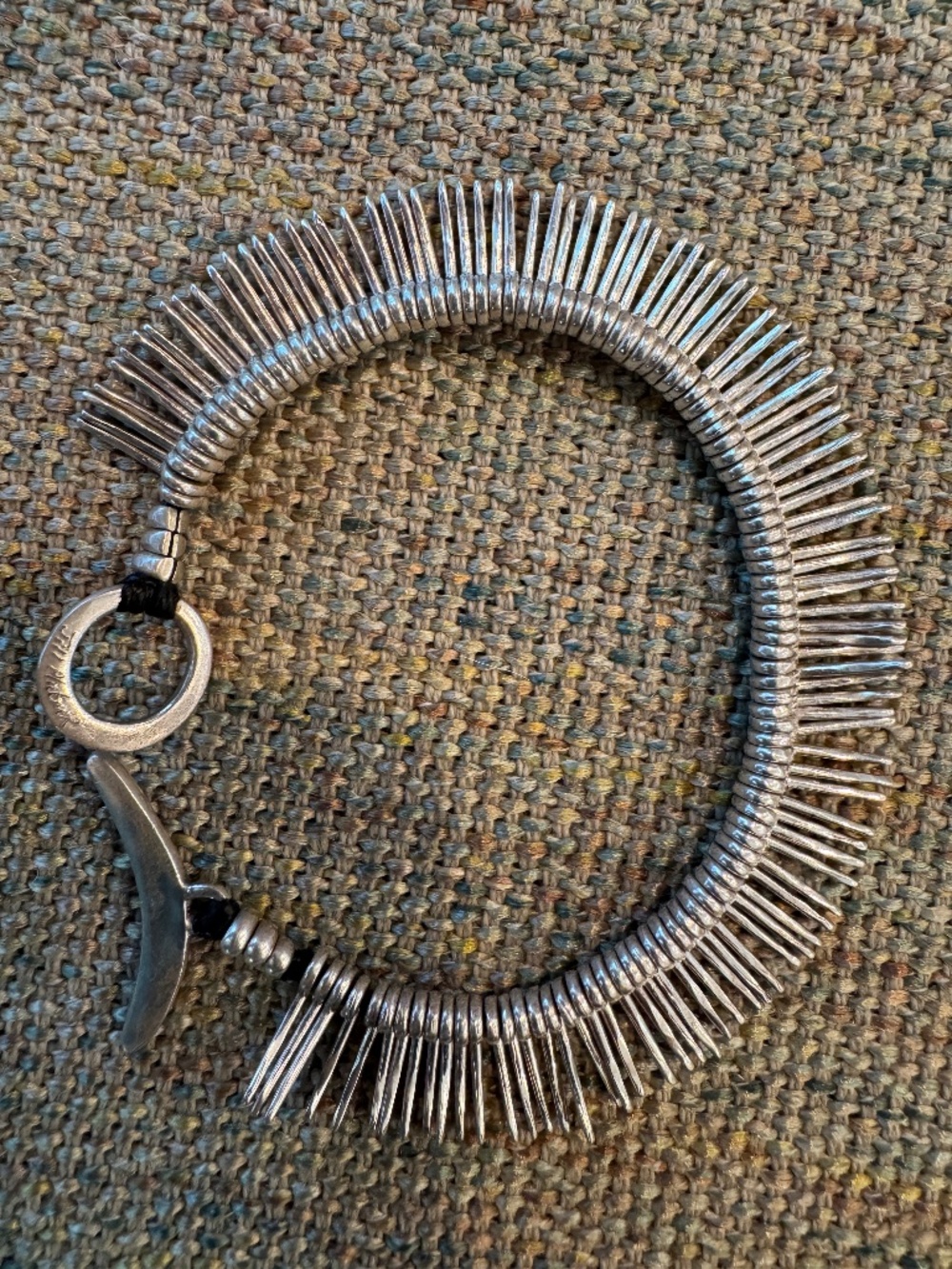 Signed Jill Platner Corded Sterling Silver Bracelet.